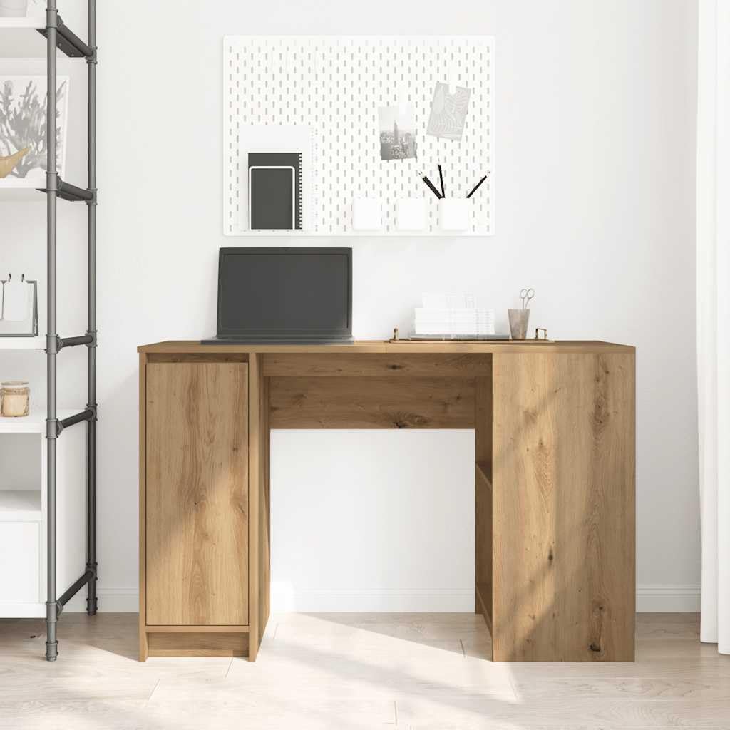 Schreibtisch Artisan-Eiche aus Holzwerkstoff 120x42x76 cm mit Stauraum und Schublade, ergonomisch für Homeoffice, Arbeitszimmer, Gaming und PC, platzsparend für Jugend und Schüler