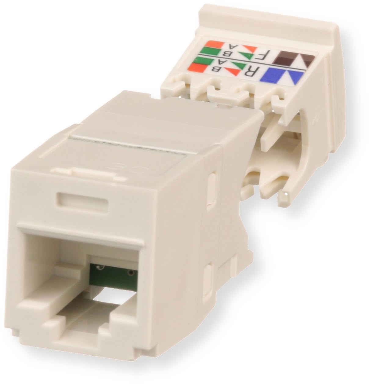 CJ688TGIW Lot de 5 modules jack Mini-Com UTP catégorie 6 TX6 Plus, style TG, sans outil, module réseau Ethernet RJ45 haute performance, câblage T568A/T568B