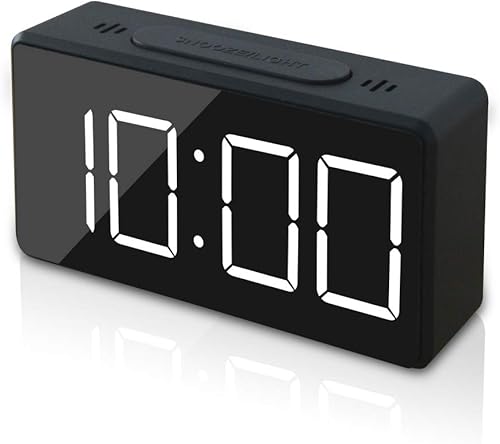 Miniatura 1 de Mini reloj despertador digital pequeño para viajes con pantalla LED de tiempo o temperatura, brillo ajustable, funcionamiento simple 1224 horas