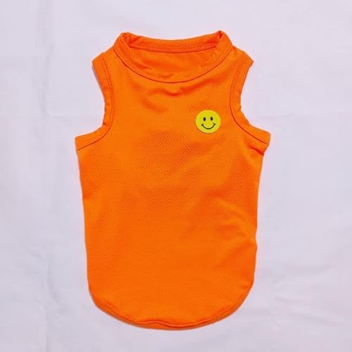 スマイル クール ベスト 犬 服 接触 冷感 ひんやり Tシャツ 無地 小型犬 中型犬 大型犬 熱中症対策 doggy star (M, オレンジ)