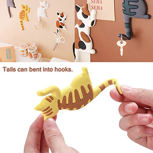 Imanes decorativos para refrigerador en forma de gato 6 unidades miniatura 4