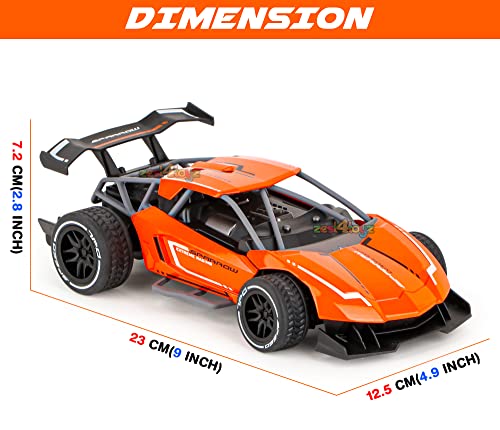 Image of zest 4 toyz RC Car Remote Control Rechargeable Racing Car Alloy High Speed Car Toys for Kids Best Gift Vehicle Toys (Pack of 1) Orange