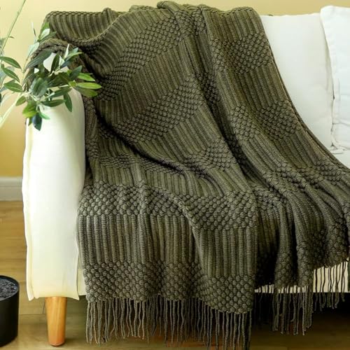 Blagic Knitted Throw Blanket for Couch, Bed and...