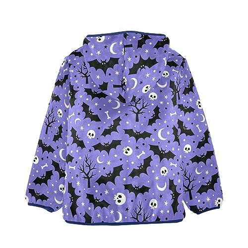 Halloween Bats Boys Fleece Hoody Jacket Zip Up Coat Warm Fall Winter Plush Jacket Long Sleeve Outerwear2