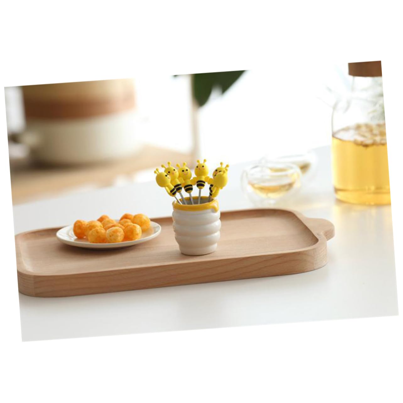 PRETYZOOM 18pezzi Forchettine Da Dessert Acciaio Inossidabile Con Supporto Ceramico Per Frutta e Antipasti Per Feste e Uso Quotidiano