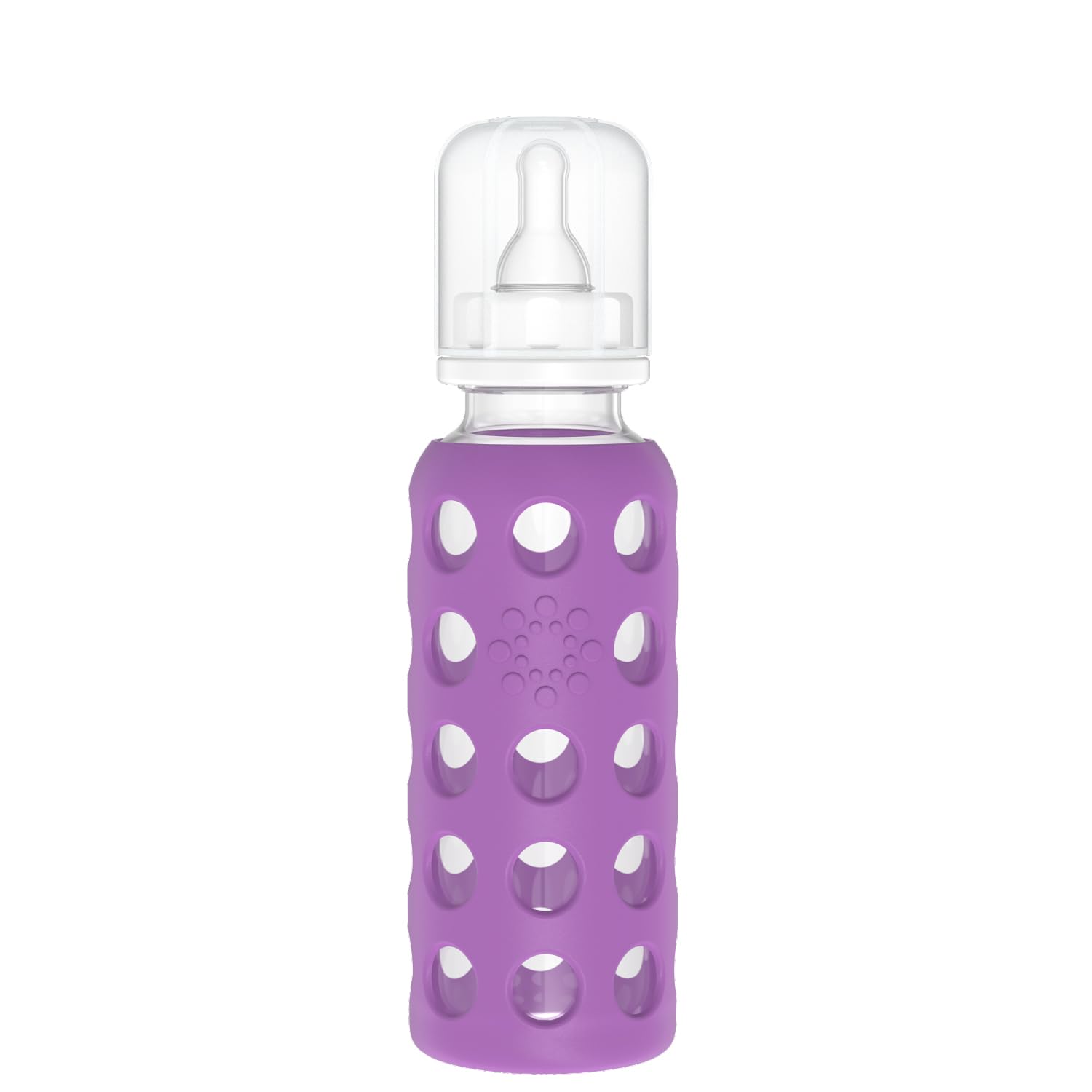 Lifefactory Glass Baby Bottle with Stage 2 Nipple and Protective Silicone Sleeve Grape 9 Oz (LF110021C4)
