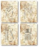 Original Accountant Drawings Artwork - Set of 4 8 x 10 Unframed Patent Prints - Great Gift for...