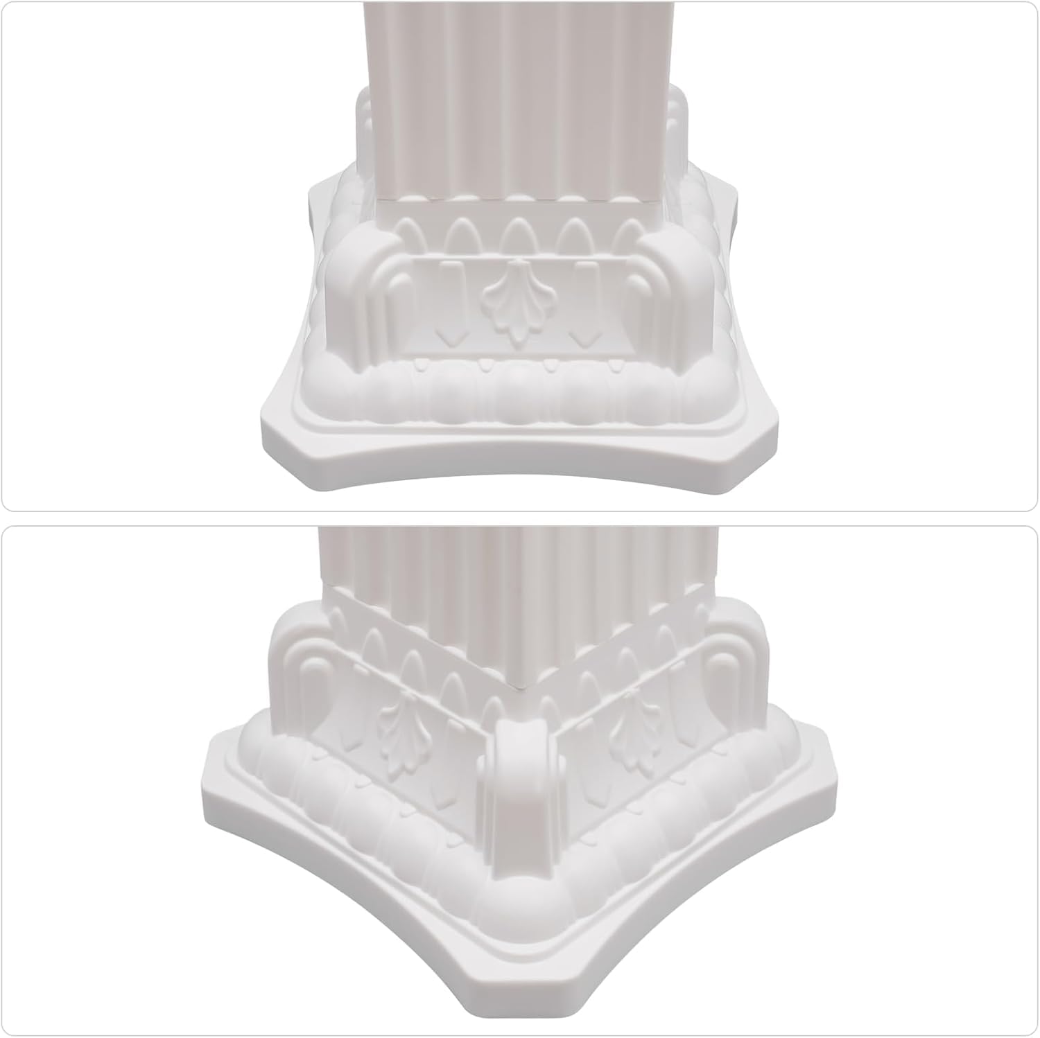 4 Colonne Romane Bianche Alte 88 Cm (2,9 Piedi) per Matrimoni - Pilastri Decorativi per Matrimoni, Feste Ed Eventi - Eleganti Piedistalli Floreali per Centrotavola Mozzafiato White