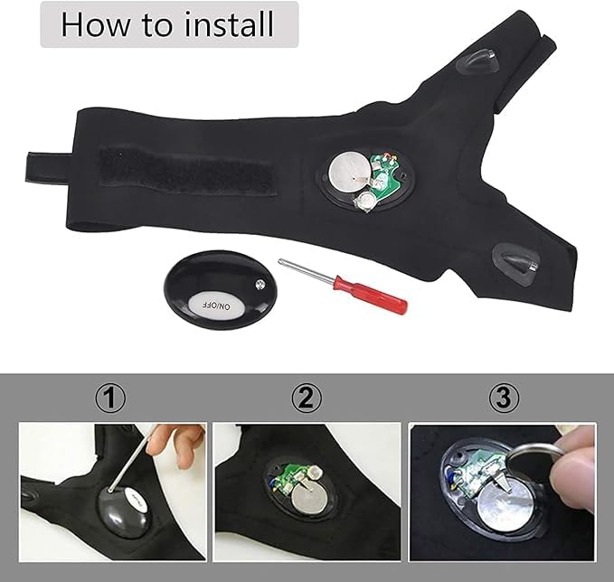 DEVADITYA LED Flashlight Glove for Hand | Hands-Free Finger Light with On/Off Button | Repair, Fishing, Camping, Night Work & Outdoor Utility Glove (Black)