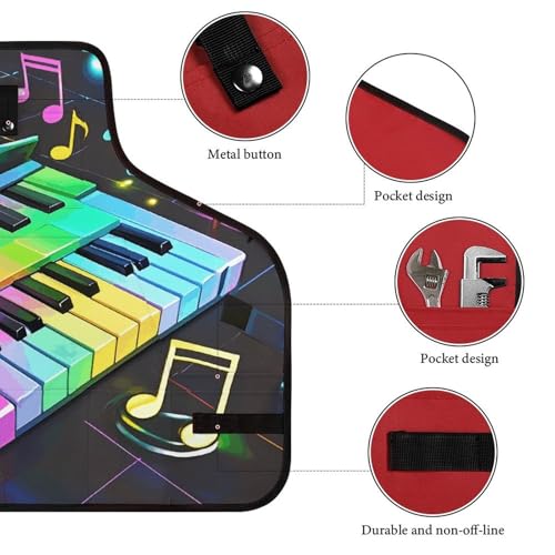 Delantal multiuso con diseño color piano y notas musicales miniatura 3