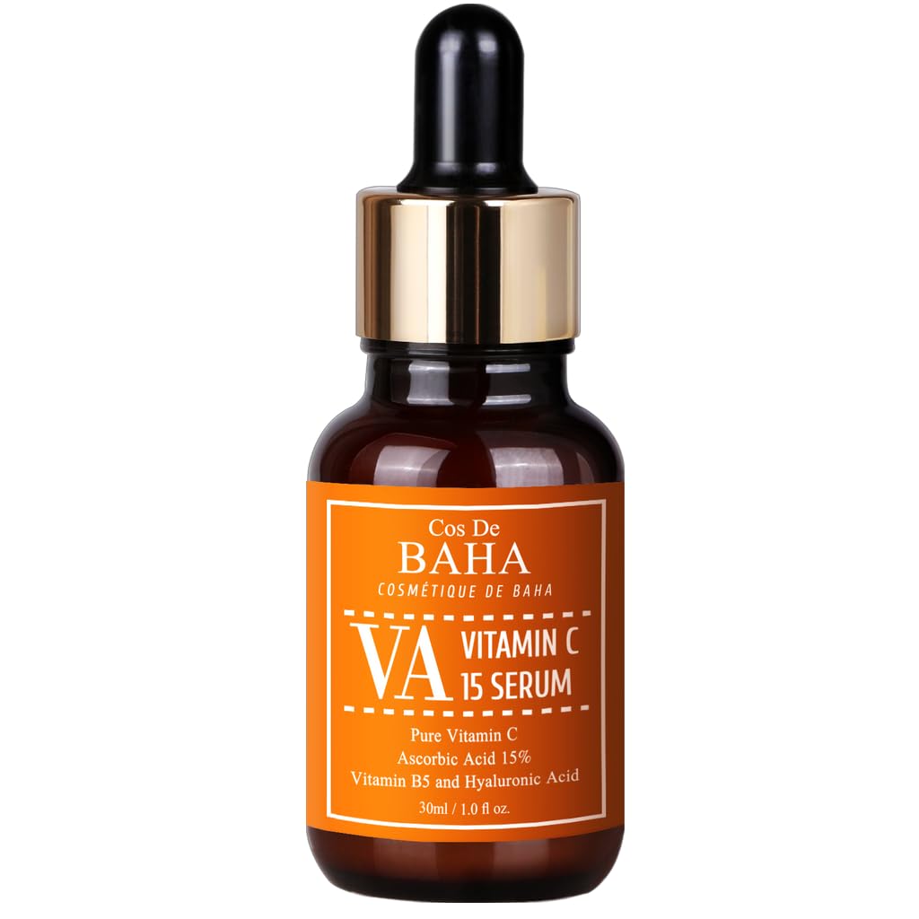 Vitamin C Facial Serum with L-Ascorbic Acid 15% + Vitamin B5 - Korean Skin Care for Fades Age Spots and Sun Damage + Dark Spots and Acne Scars, 1fl oz (30ml)