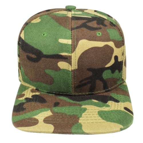 Image of Gelante Snapback Hats for Men - Flat Bill Brim Baseball Cap Hat - Plain Blank Adjustable