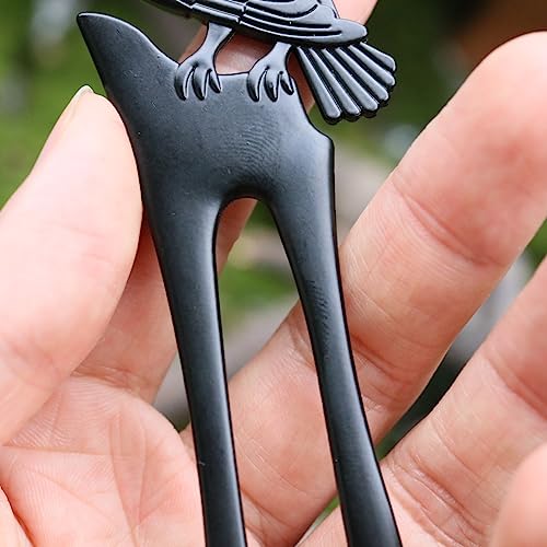 Myaroma Findings Myaroma Findings 2Pk U Shaped Viking Raven Metal Hair Prong Forks French Hair Styling Pins Black Wicca Witch Sticks Renaissance Festival Acceossories For Women Perfect For Thick Hair thumb #3