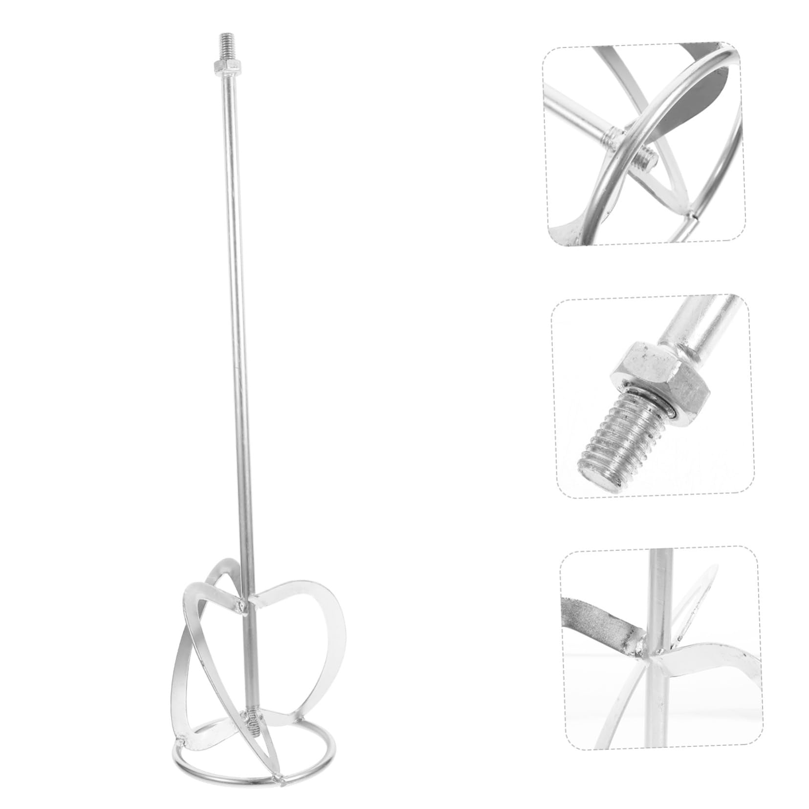 Holibanna Shaped Mixing Paddle Heavy Duty Galvanized Steel Mixing Rod for Paint Cement and Epoxy Durable Easy to Clean Mixer Attachment for DIY Projects