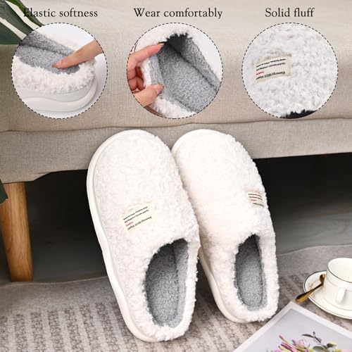 Platform Slippers for Women Men - Memory Foam Fuzzy House Slippers, Warm Cute Chic Versatile Pretty Comfy Plush Slippers for Indoor Outdoor-Non Slip3