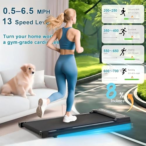 Image of BARWING Foldable Incline Walking Pad 3.0 /3.5 HP Treadmills for Home, 7.5 /8.5 MPH Under Desk Treadmill with Handles, Foldable Treadmill with Quiet Brushless, 330 LBS Weight Capacity