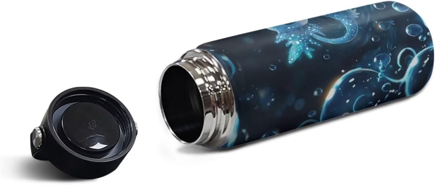 Coldinair Blue Axolotl 18oz Kids Stainless Steel Insulated Water Bottle Leakproof Sport Thermal Bottle for Sports, Travel, and School - Image 3