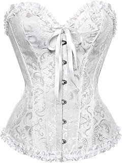 HNGHOU Women Plus Size Corset Bustier Tops Sexy Lace Up Overbust Bustier Bodyshaper