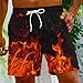 Mens Swim Trunks with Quick Dry Swim Shorts Swimming Trunks Bathing Suit Boardshorts Classic Flame 3D Printed Hawaii Short 27 Orange