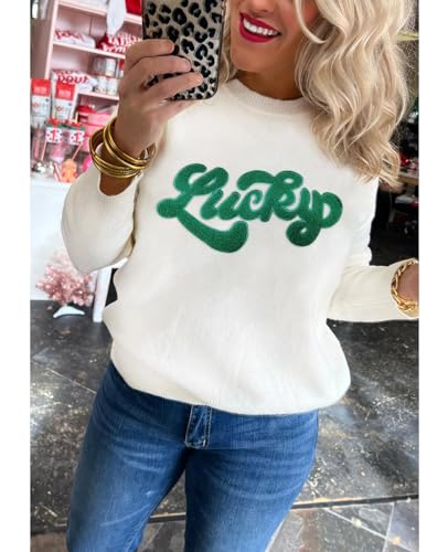 Image of SELINK Women's Holiday Sweater Crew Neck Print Casual Long Sleeve Pullover