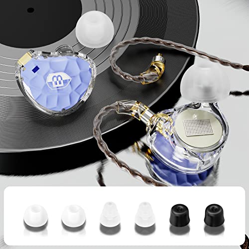 Image of BASN ASONE 14.2mm Planar Diaphragm Driver in-Ear Monitors Earphone with Two Detachable MMCX Cables for Musicians Drummers Bass Players Singers (Blue)