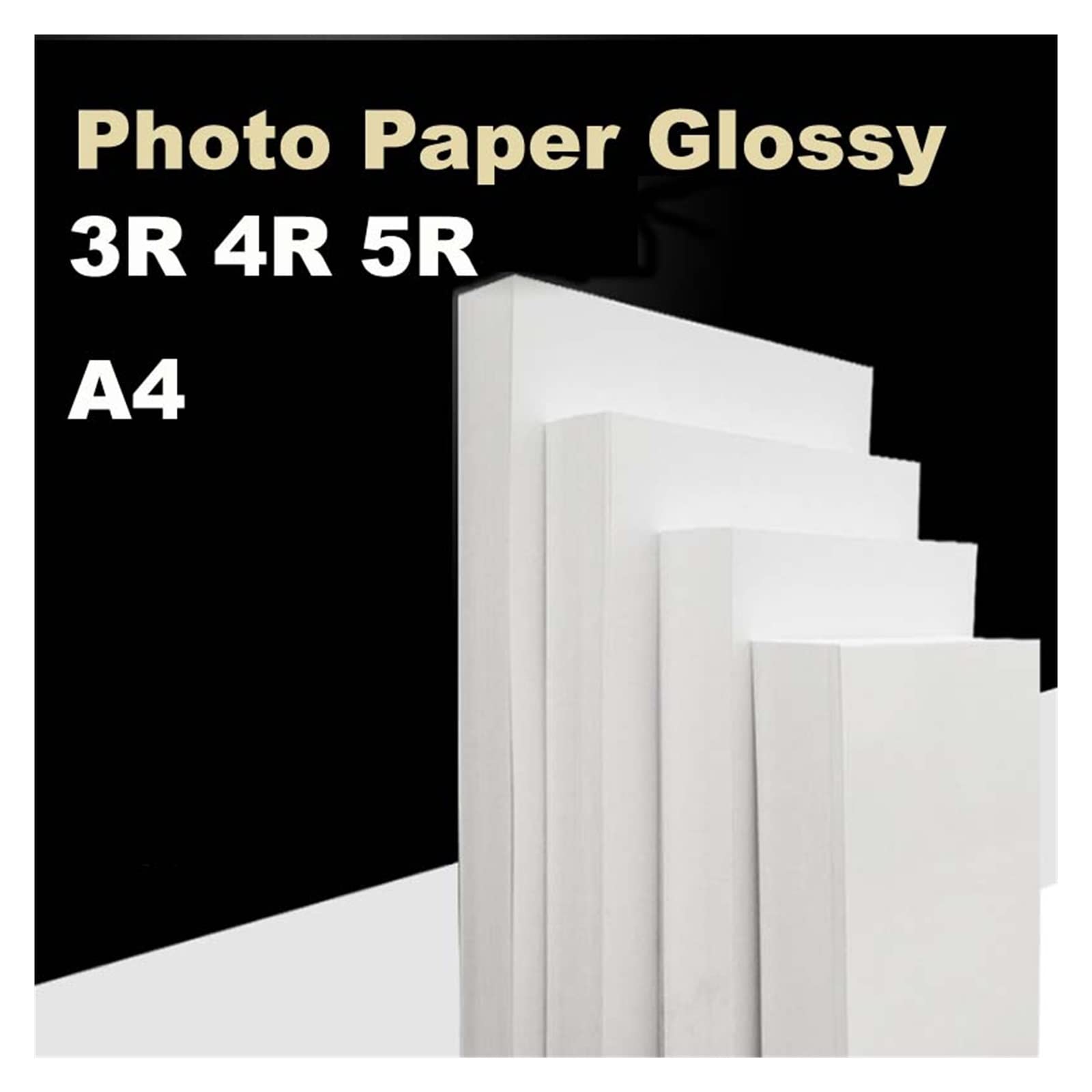 Papier fotograficzny o wysokim połysku A4 5R 4R do kolorowej drukarki atramentowej Luminous gładka powierzchnia różnej wielkości 100 arkuszy/opakowanie Lucky (Color : A4 160G 100PCS)
