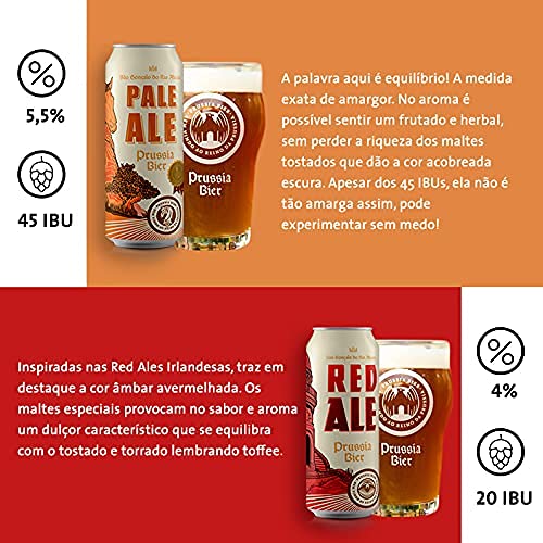 Combo Tudão Latas: 16 cervejas artesanais Prussia + BRINDE 1 Taça Dublin 400ml