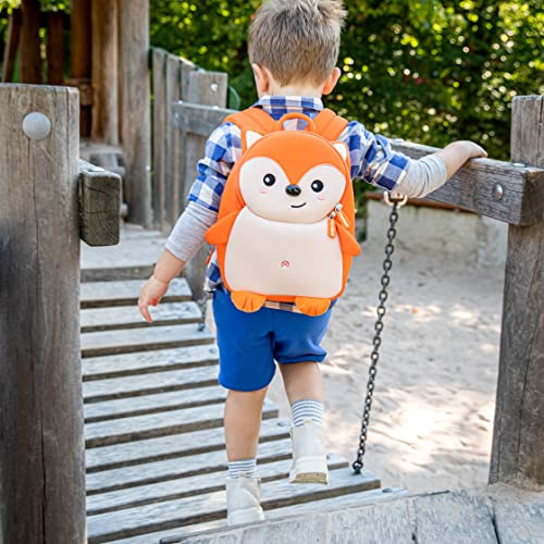 Pandana Kinderrucksack Felix Fuchs mit Brustgurt für Jungen und Mädchen ab 2 Jahren für Kindergarten, Kita und Freizeit aus isolierendem atmungsaktiven Neopren