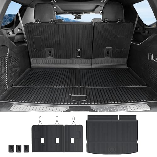 JOULARISE Cargo Mat Backrest Mats for 2021-2024 2025 2026 Chevrolet Chevy Suburban/GMC Yukon XL SUV Car Mat Accessories, All Weather TPE Trunk Cargo Liner(Cargo Mat+3rd Row Backrest Mat)