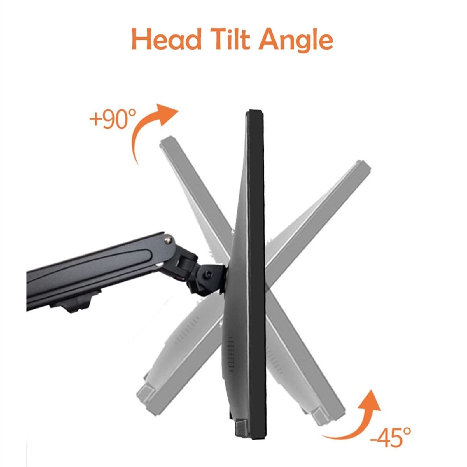 Supporto da scrivania per monitor Supporto for monitor doppio - Supporto da scrivania for monitor con braccio doppio con molla a gas regolabile in altezza, adatto a due schermi da 13~27", ciascun brac