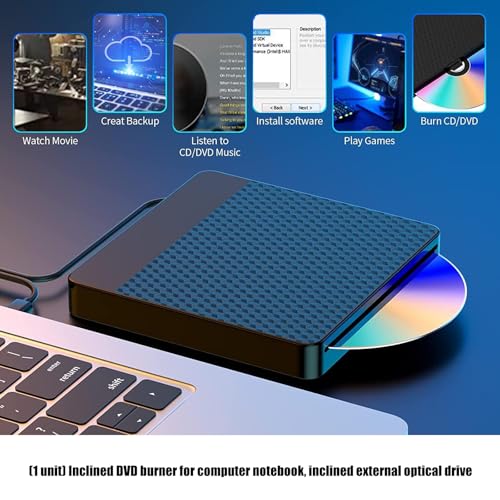 Unidad externa de DVD Slot Loading USB miniatura 2