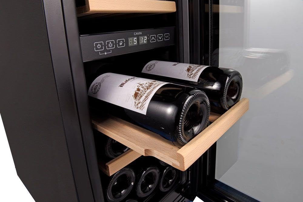 Cavin Cantinetta vino da incasso, Arctic Collection 30D Fullglass Nero, due zone di temperatura, contenere 18 bottiglie, un display elettronico, silenzioso,