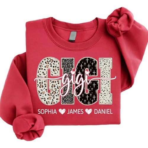 Personalized Gigi Sweatshirts, Custom Bible for Grandma Shirts with Grandkids Names Gifts for Grandmothers Christmas Mothers Day