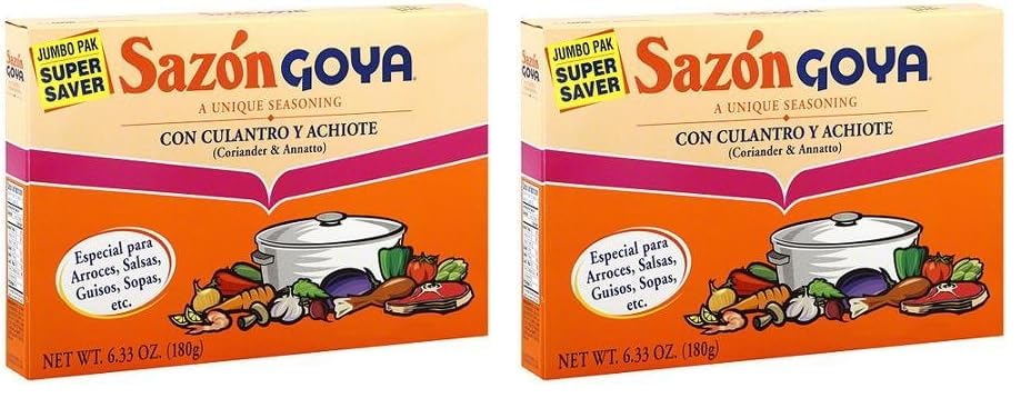 Goya Sazon con cilantro y Annatto, 6.33 oz Sazon con Culantro y Achiote (paquete de 2)