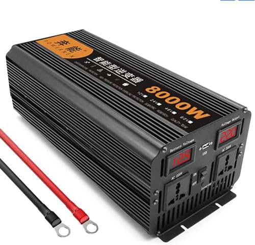 3200W 4000W 5000W 6000W 8000W 9000W 12000W 15000W Inverter Potenza a Onda Sinusoidale Pura 12V 24V a 220V 230V 240V,per Uso Domestico in Negozi,Auto a Lunga Distanza e Viaggi (3200W,24V)