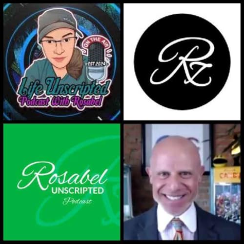Season 2 episode 70 with special guest Richard Blank. Rosabel Unscripted Podcast. Podcast Por arte de portada