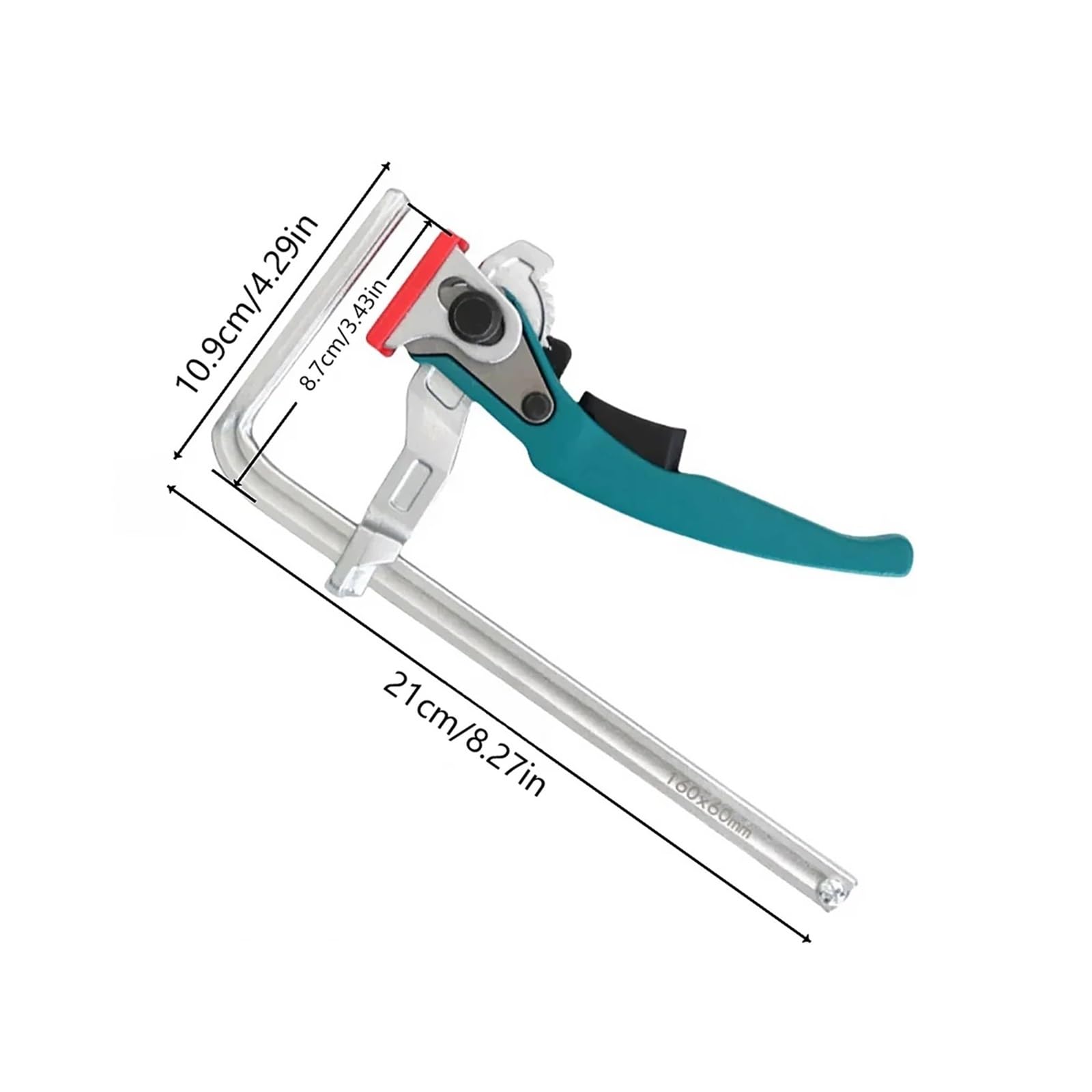 Hebelzwinge Ganzstahl 2 Stück Ratschen-Tischklemmen, Schnellspann-Schienensäge, Führungsschienenklemme und System(RED)