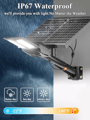 Image of Ofuray Solar Street Lights Outdoor,OL-11000 Commercial Parking Lot Light | Solar Flood Light, LED Area Light with Motion Sensor,Dusk to Dawn,Remote Control for Security Lighting in Streets,Court,Barns