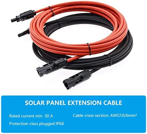 Solar Panel Extension Cable,10m/5m/2m/3m/6mm² Solar Panel Cable,professional solar cable, for Solar Panels,for photovoltaic cable,for solar power station,IP68 waterproof plug (10AWG 5m)