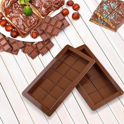 Miniatura 9 de Kutakuta 3 Pcs Moldes De Barra De Chocolate, Molde De Tableta De Chocolate De Silicona Relleno Profundo Aplicable A Hacer Deliciosos Postres Chocolate, Cuchara De Té