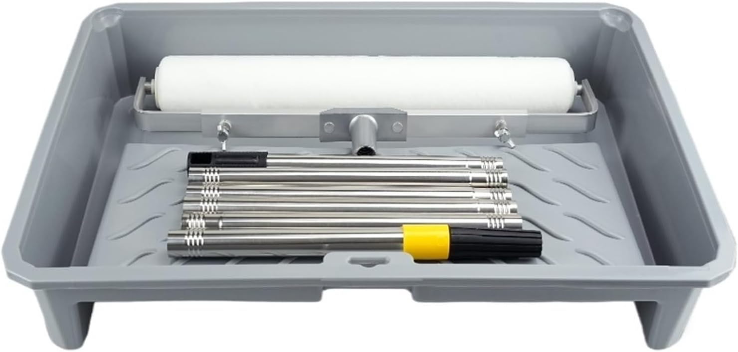 Paint Tray 18 Inch Roller Brush, Brushing Tool Spraying with Painting Brushes for Decorative Wall with Pattern(1.7m Set)