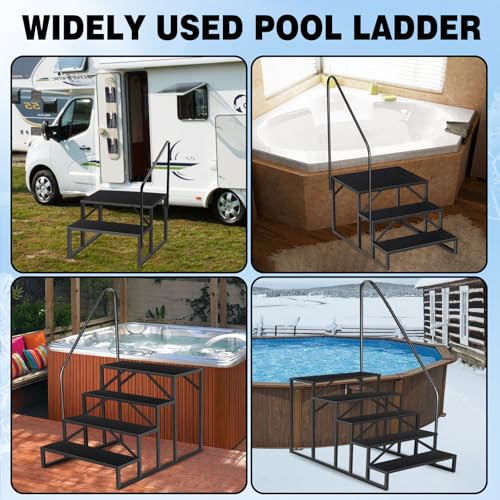Escalera de 2 Peldaños con Pasamanos para Piscina y RV miniatura 6