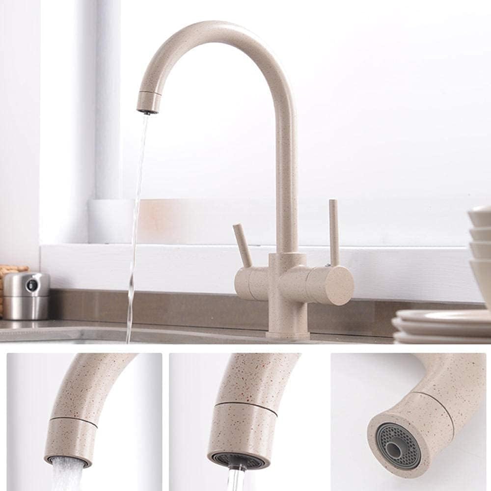 Rubinetto Cucina 3 Vie per Sistemi Osmosi a Avena, Doppia Uscita a Osmosi Rubinetti per Lavelli da Cucina Inversa Rotazione 360, Miscelatore Lavello per Acqua Potabile