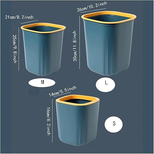Miniatura 2 de NTIYOU Botes de basura de plástico, cestas de basura de plástico, cesta de almacenamiento de papel para residuos, cubos de baño, cestas de basura
