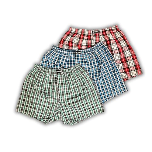 Jacobs Men's Boxer Briefs, Comfortable Cotton Blend, Tag Free, Pack of 3, Size Extra Large Multi