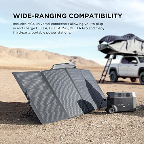 Ef Ecoflow 400W Portable Solar Panel, Foldable & Durable, Complete With An Adjustable Kickstand Case, Waterproof Ip68 For Outdoor Adventures #TOP6