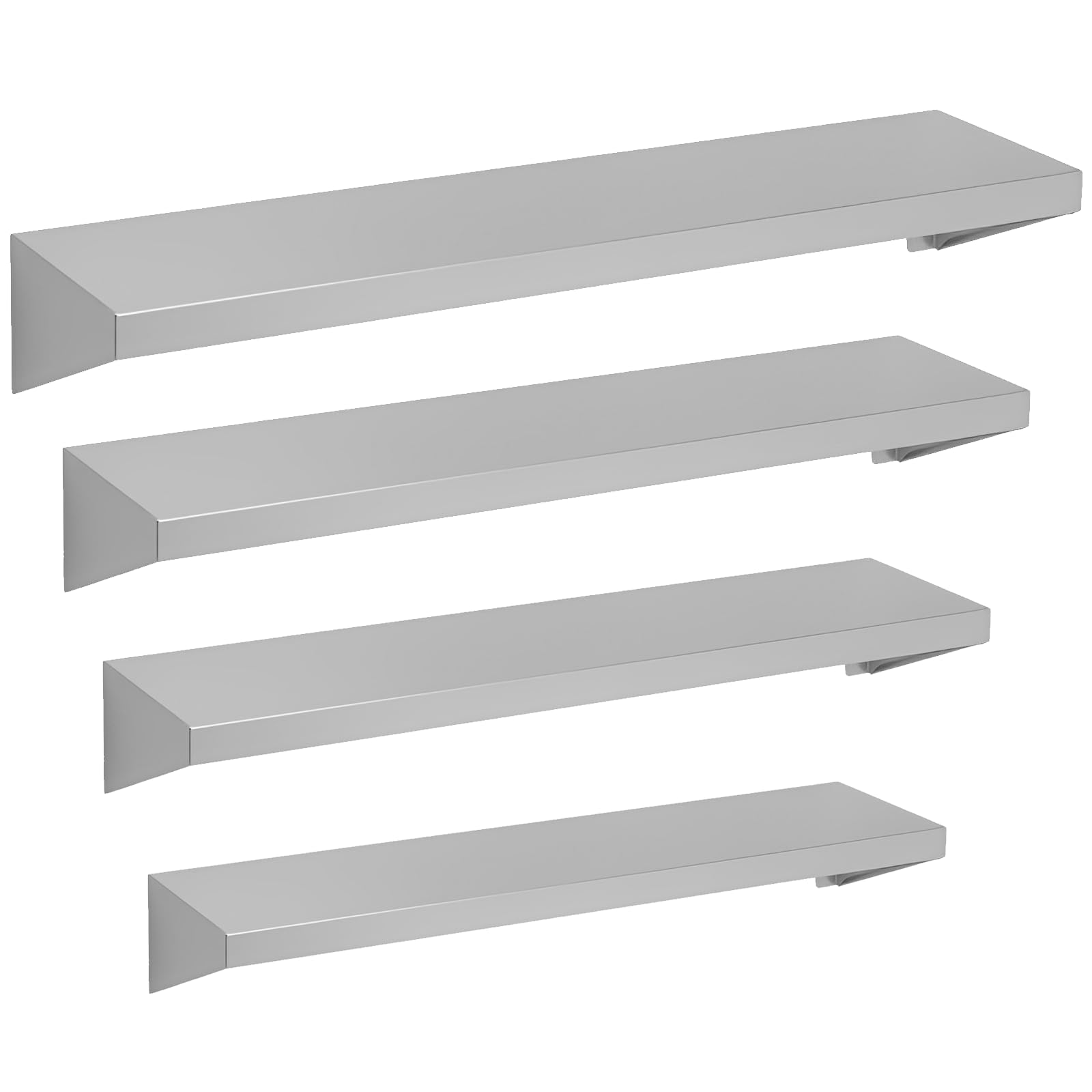 MBH Étagère en acier inoxydable de différentes dimensions pour cuisine industrielle idéale restaurant, bar, hôtel 1200 x 250 x 150 mm