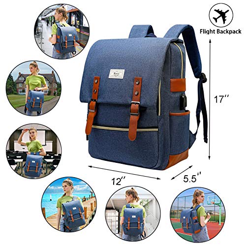 Ronyes Unisex College Bag Bookbag Fits Up To 15.6’’ Laptop Casual Rucksack School Backpack Daypacks (Blue) #TOP1