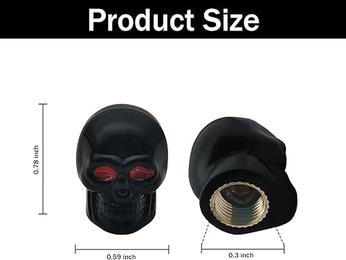 Miniatura 2 de 4 piezas de cubierta de vástago de neumático de calavera cubierta de vástago de válvula de aire de rueda de automóvil cubiertas universales para