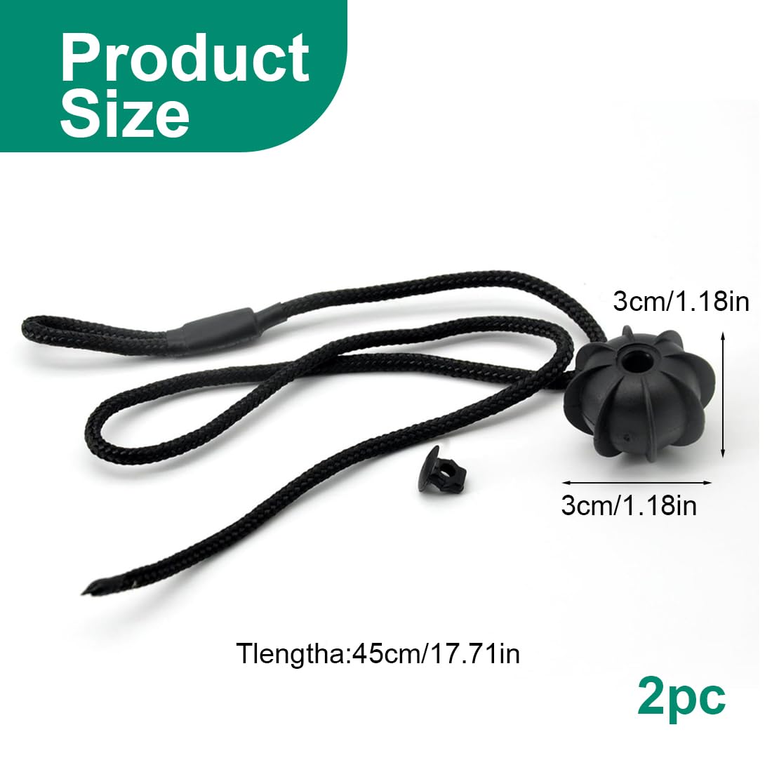 2 Corde Per Bagagliaio Auto - 45cm, Nylon, Con Clip E Palle, Per Ripiano Posteriore - Foto 5